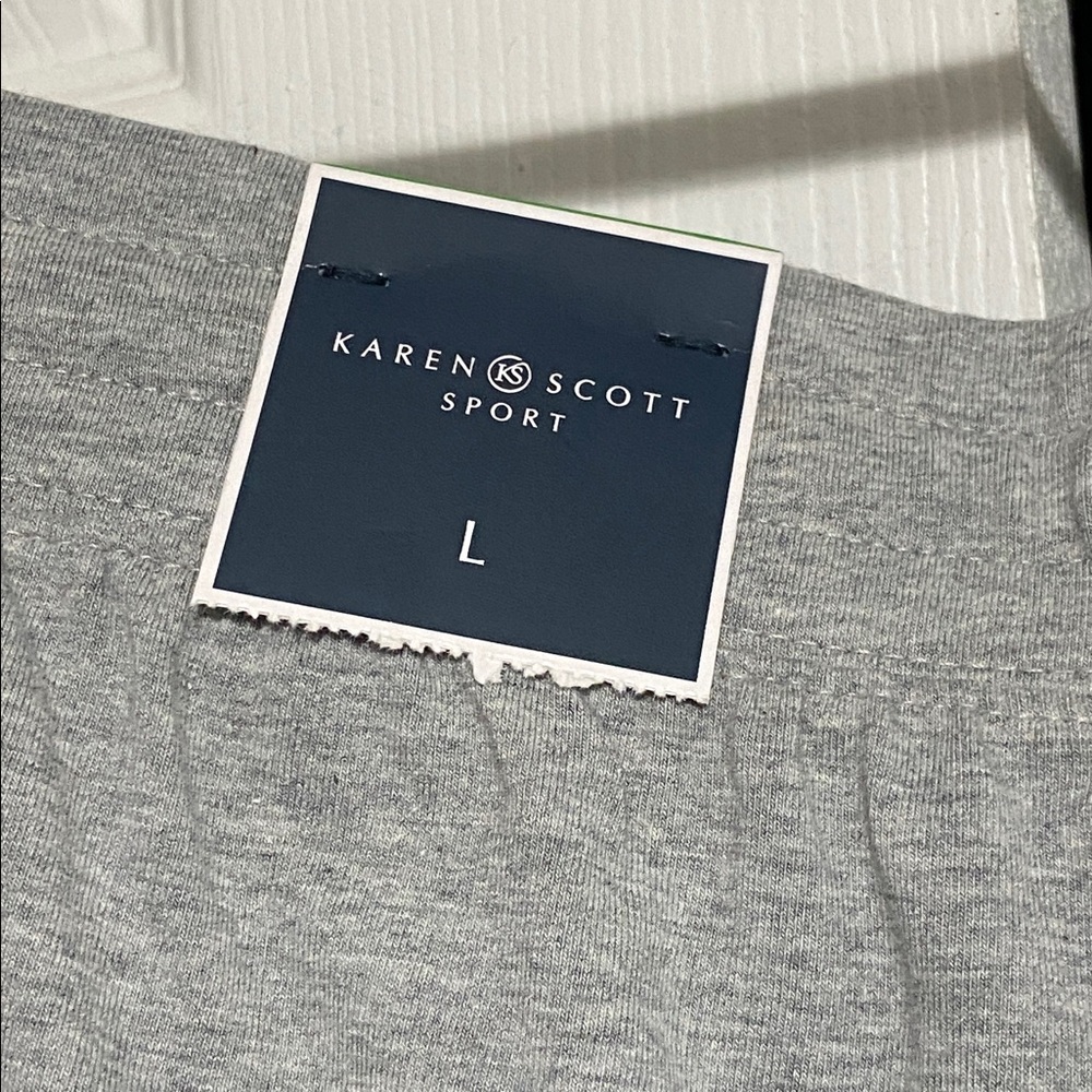 Karen Scott sport Capri NWT Heather gray skimmer cotton knit pants size LARGE - Picture 7 of 11